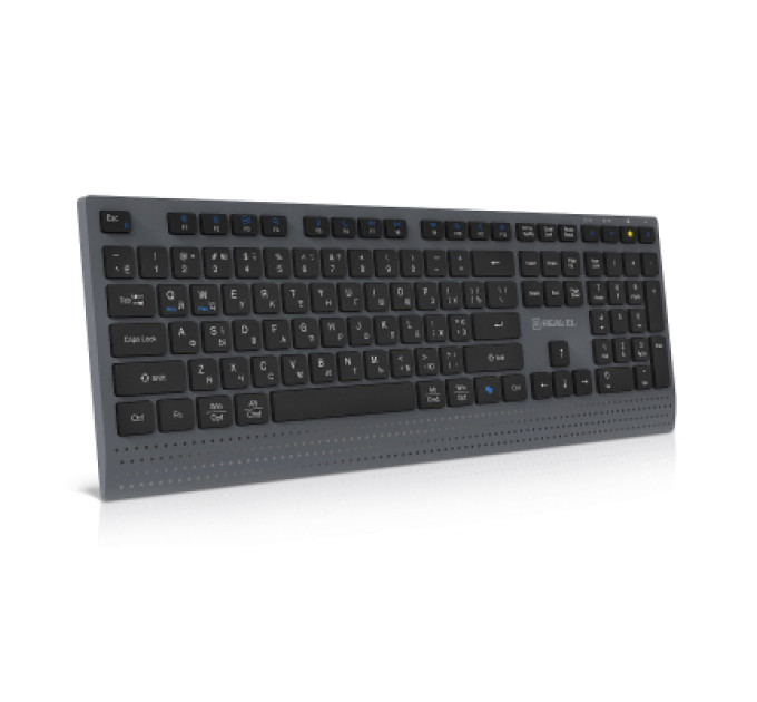 REAL-EL Клавіатура REAL-EL RK-715W Wireless/Bluetooth Black/Gray (EL123100051)