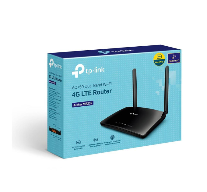TP-Link Точка доступу з функцією маршрутизації, мережеве обладнання 750MBPS 10/100M DUAL BAND ARCHER MR202 TP-LINK