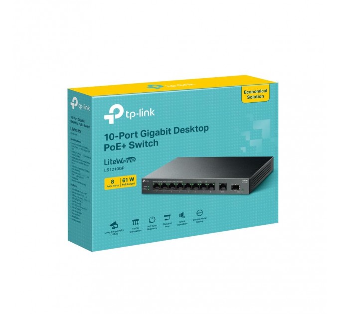 10-портовий гігабітний комутатор, LS1210GP TP-LINK