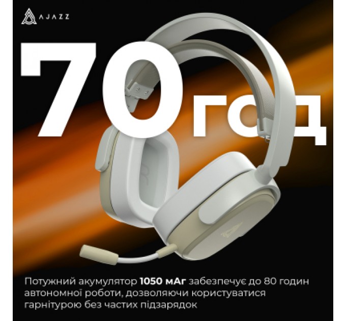 Навушники Ajazz AHM09 MAX 3-Mode Gray/White (AHM09-MAX-GW)