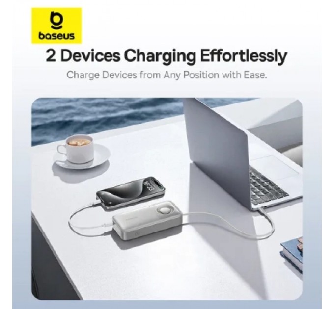 Батарея універсальна Baseus Free2Pull 20000mAh 65W, PD/3.0, QC/3.0, Lunar gray (P10073700843-00)