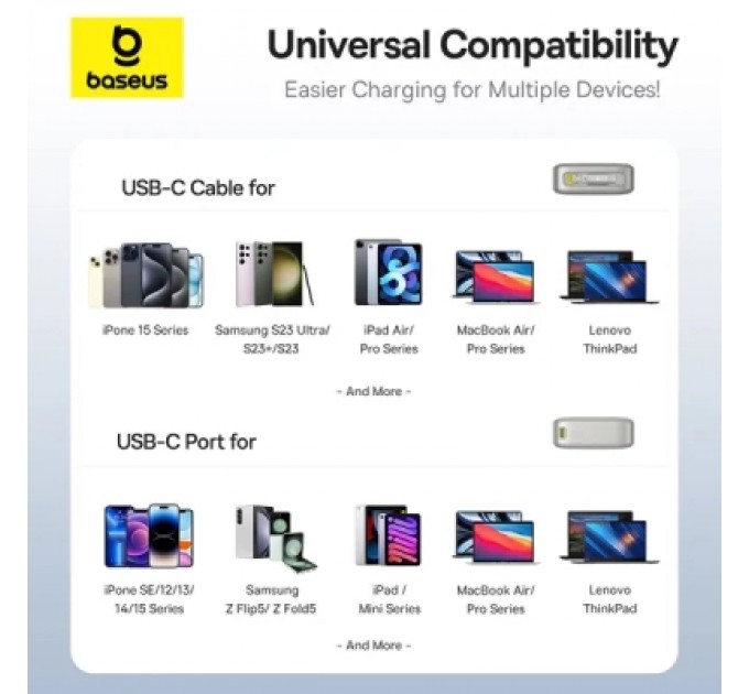 Батарея універсальна Baseus Free2Pull 20000mAh 65W, PD/3.0, QC/3.0, Lunar gray (P10073700843-00)