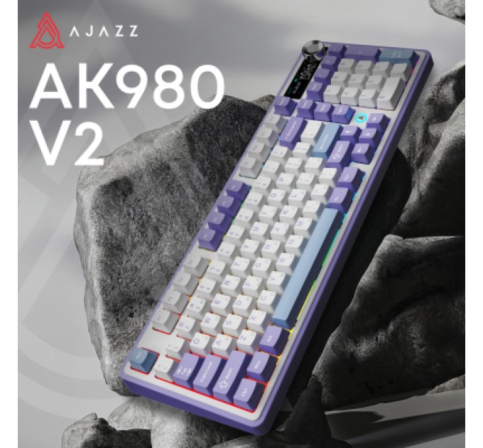 Клавіатура Ajazz AK980 V2 Gift Switch V2 Wireless/Bluetooth/USB UA White/Blue (AK980-V2-G-PWB)