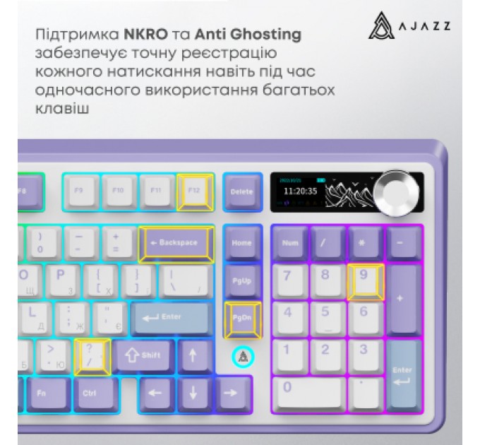 Клавіатура Ajazz AK980 V2 Gift Switch V2 Wireless/Bluetooth/USB UA White/Blue (AK980-V2-G-PWB)