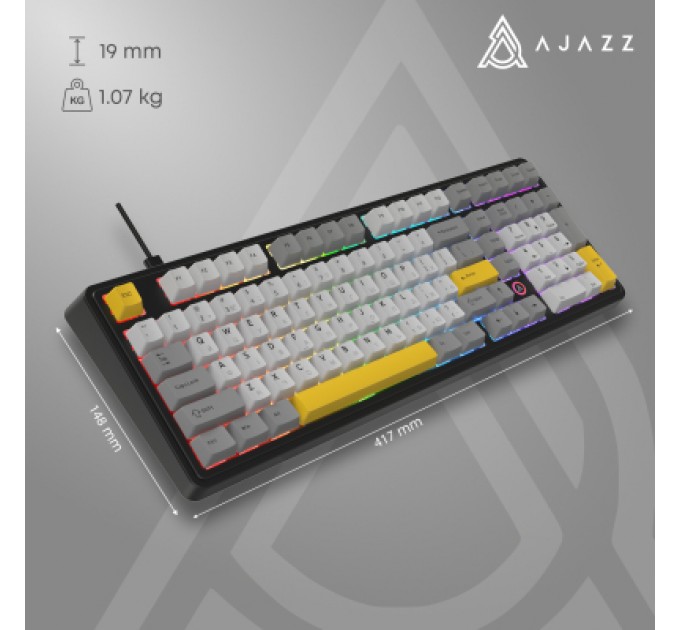 Клавіатура Ajazz AK980 MAX Magnetic Switch USB UA Black/Grey/Yellow (AK980-MAX-M-BGY)