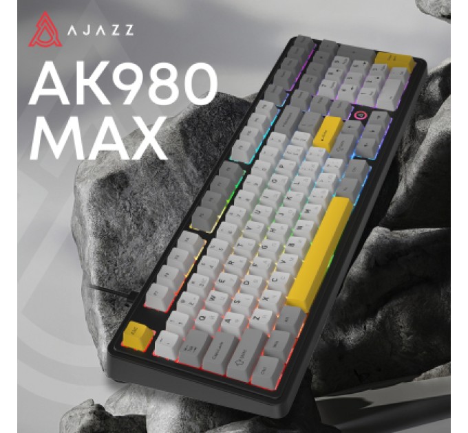 Клавіатура Ajazz AK980 MAX Magnetic Switch USB UA Black/Grey/Yellow (AK980-MAX-M-BGY)