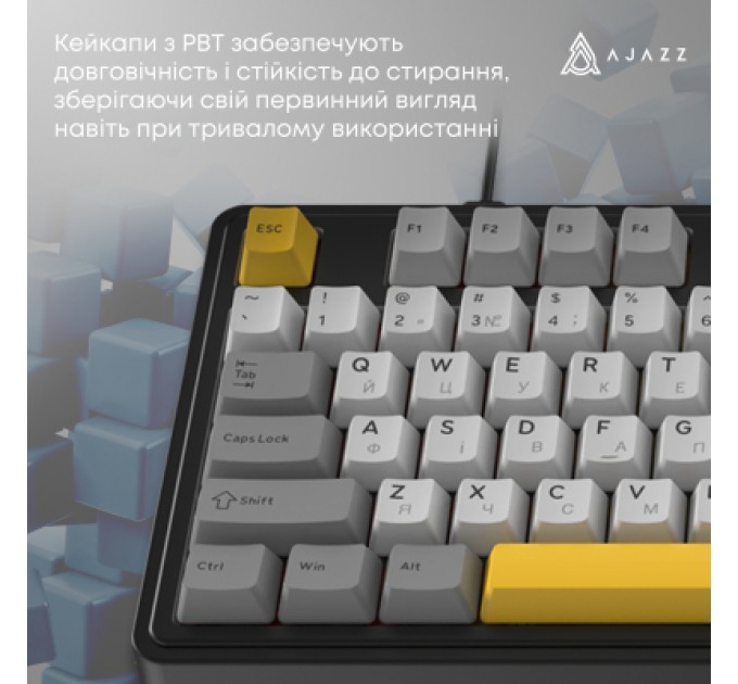 Клавіатура Ajazz AK980 MAX Magnetic Switch USB UA Black/Grey/Yellow (AK980-MAX-M-BGY)
