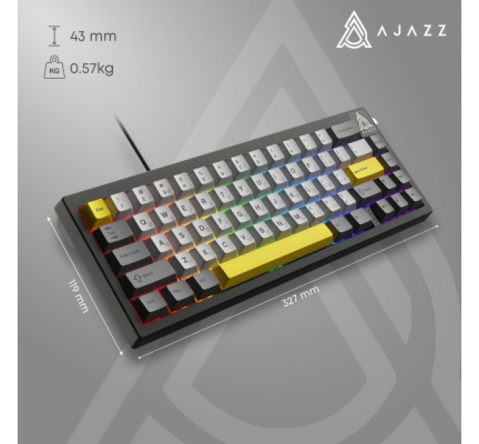 Клавіатура Ajazz AK650 Moon Yellow Switch USB UA Black/Grey/Yellow (AK650-MY-GWY)