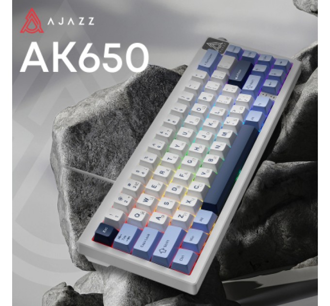 Клавіатура Ajazz AK650 Sea Salt Switch USB UA White/Blue (AK650-SS-BWB)