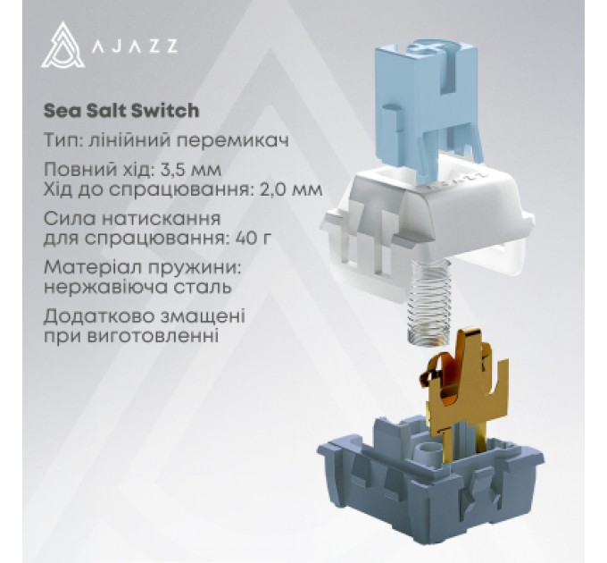 Клавіатура Ajazz AK650 Sea Salt Switch USB UA White/Blue (AK650-SS-BWB)