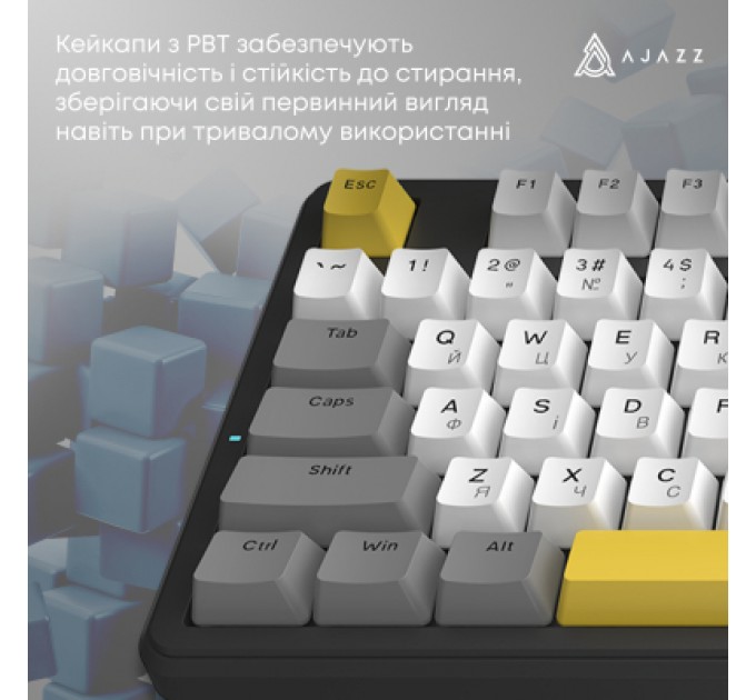 Клавіатура Ajazz AK870 V2 Flying Fish Switch USB UA Black/Grey/Yellow (AK870-V2-FF-BGY)