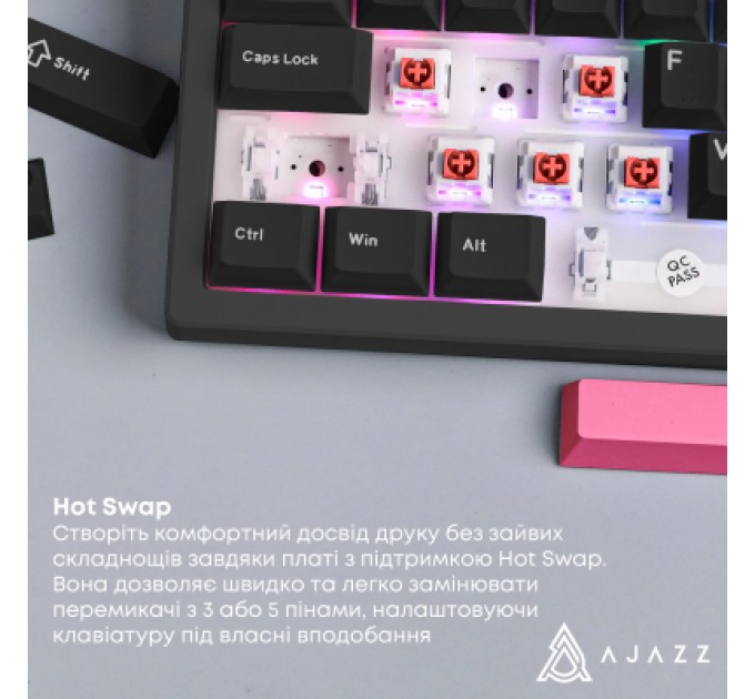 Клавіатура Ajazz AK980 Red Switch USB UA Black (AK980-R-BR)