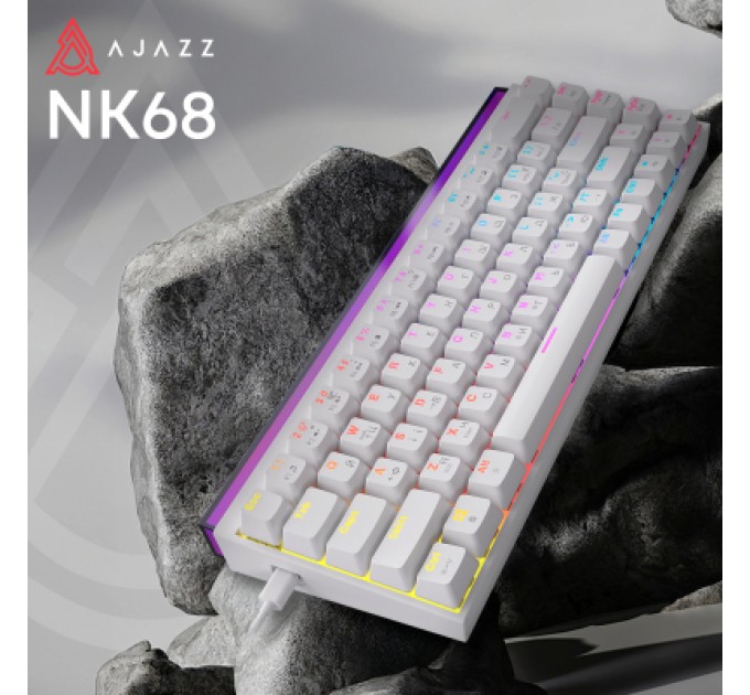 Клавіатура Ajazz NK68 Red Switch USB UA White (NK68-R-W)