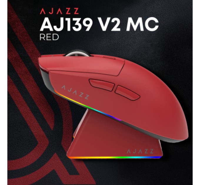 Мишка Ajazz AJ139 V2 MC Wireless/Bluetooth/USB Red (AJ139-V2-MC-R)
