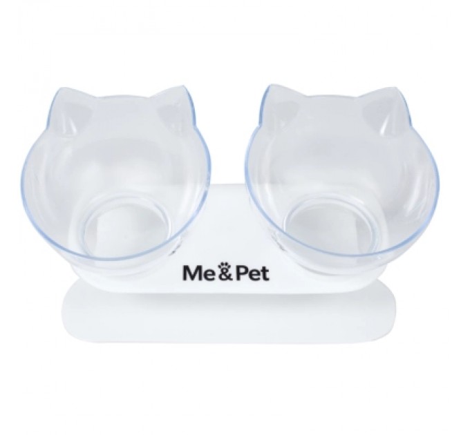 Посуд для котів Me&Pet Миски з підставкою прозорі (NMP060)