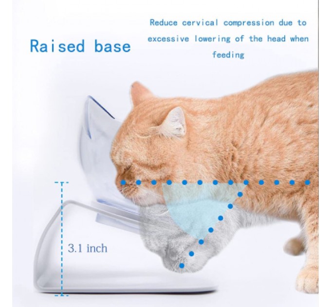 Посуд для котів Me&Pet Миски з підставкою прозорі (NMP060)