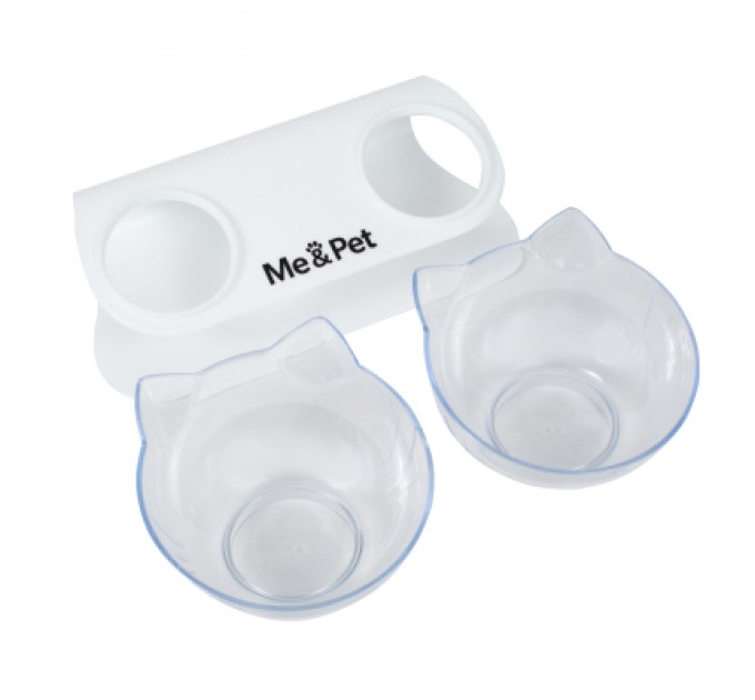 Посуд для котів Me&Pet Миски з підставкою прозорі (NMP060)
