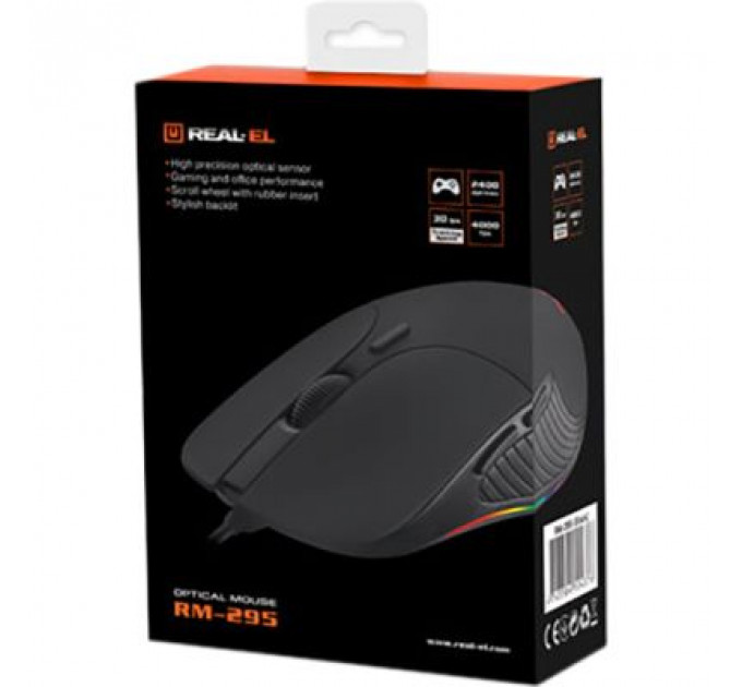 Мишка REAL-EL RM-295 USB Black