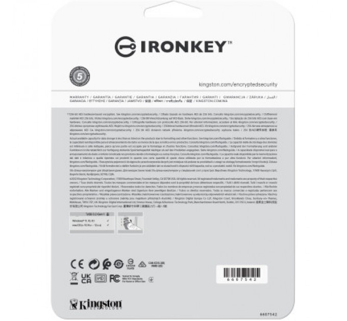 USB флеш накопичувач Kingston 128GB IronKey Vault Privacy 50 Blue USB 3.2 (IKVP50/128GB)