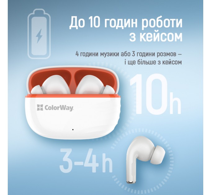 Bluetooth-гарнітура СolorWay Slim TWS-5 Earbuds White (CW-TWS5WT)