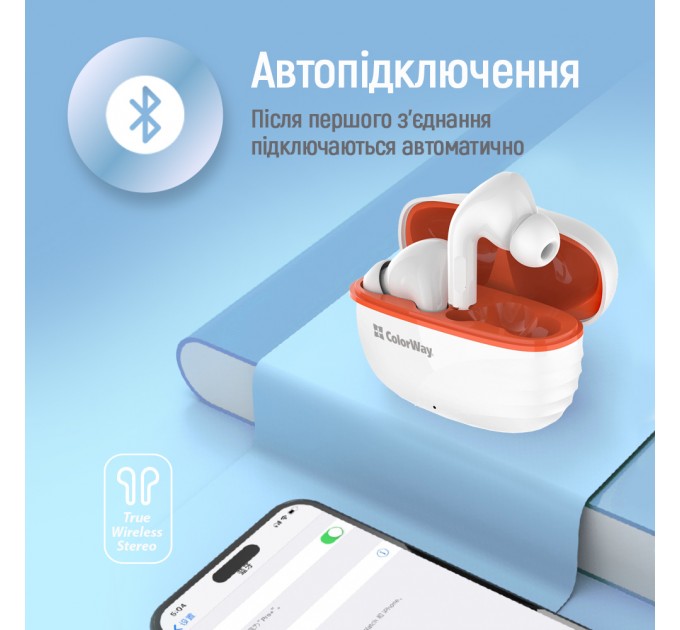 Bluetooth-гарнітура СolorWay Slim TWS-5 Earbuds White (CW-TWS5WT)