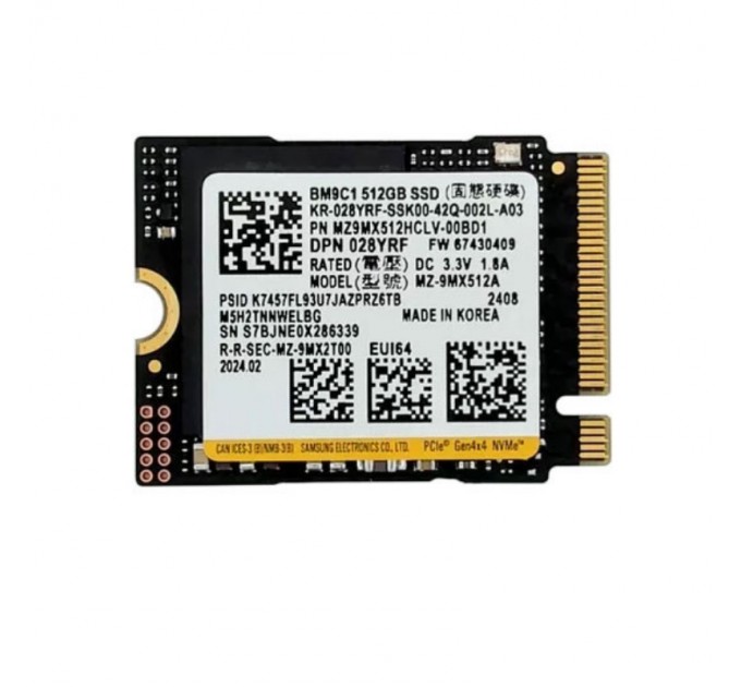 Накопичувач SSD 512GB Samsung M.2 2230 PCIe 4.0 x4 TLC (MZ-9MX512A)