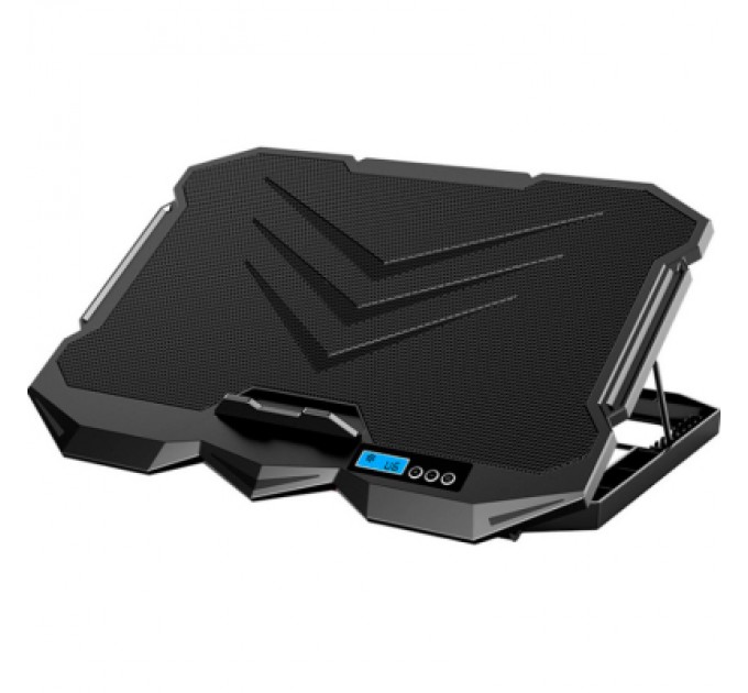 Підставка до ноутбука IceCoorel 10-17", 2*125mm + 2*70mm 2600 RPM, 385x280x28mm, Black (K22)