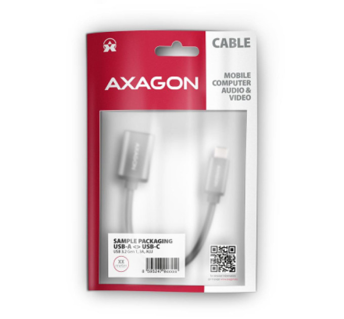 AXAGON Перехідник OTG USB 3.0 AF to USB-C 0.2m gray AXAGON (RUCM-AFAC)