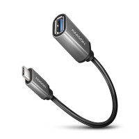 Перехідник OTG USB 3.0 AF to USB-C 0.2m gray AXAGON (RUCM-AFAC)