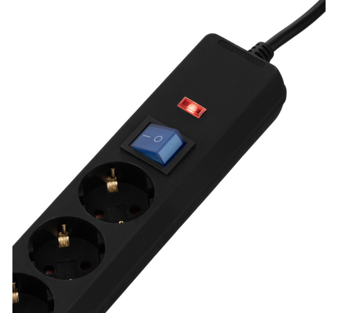 2E Фільтр живлення 2E 3 розетки, 1 м, черный (2E-U03C14M1BK)