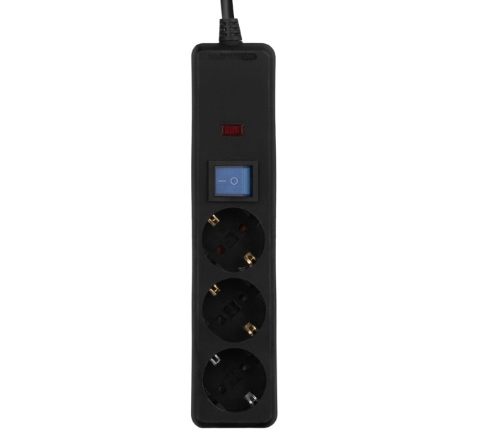 2E Фільтр живлення 2E 3 розетки, 1 м, черный (2E-U03C14M1BK)