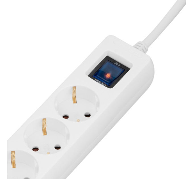 2E Мережевий фільтр 2E 5хSchuko, 1 х USB, 1 x USB-C, 3 м (2E-SP515M3USBWH)