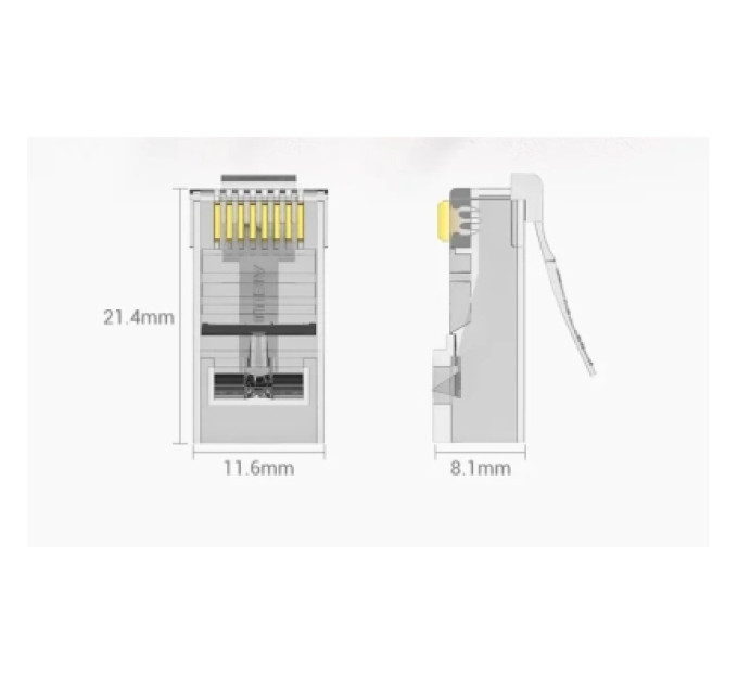 Vention Конектор Cat.6 UTP RJ45 Modular Plug Transparent 10 Pack VENTION (IDDR0-10)