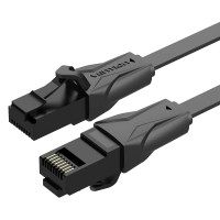 Патч-корд Flat Cat.6 UTP Patch Cable 0.75M Black VENTION (IBABE)