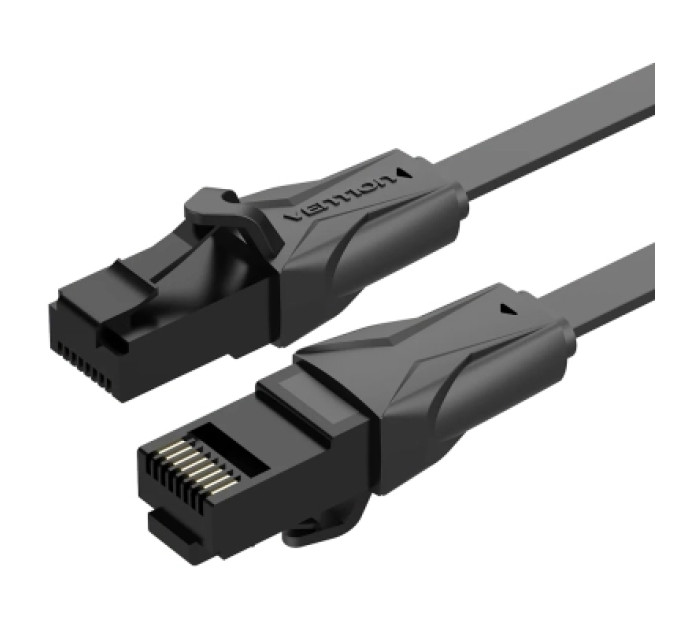 Vention Патч-корд Flat Cat.6 UTP Patch Cable 0.5M Black VENTION (IBJBD)