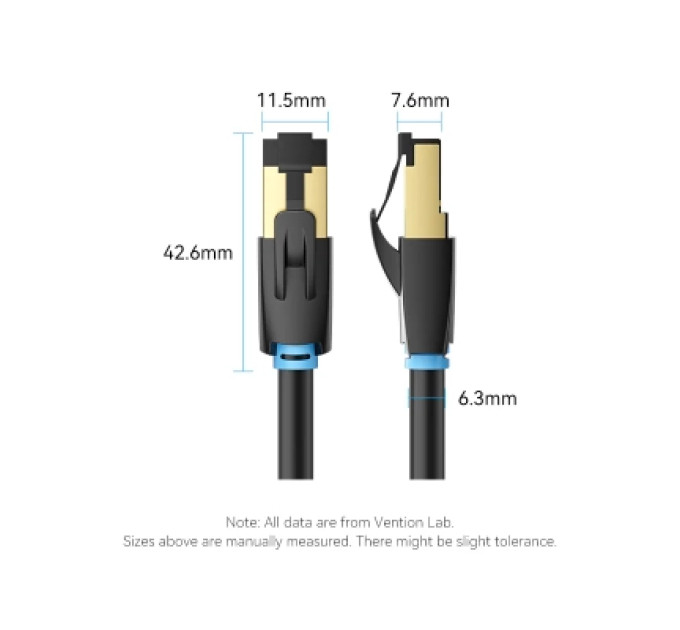 Vention Патч-корд Cat.8 SFTP Patch Cable 1M Black VENTION (IKABF)