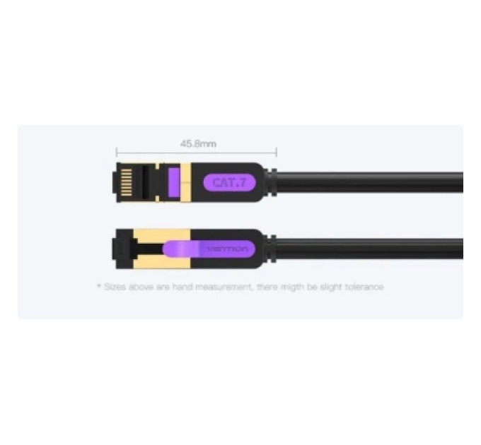 Vention Патч-корд Cat.7 SFTP Patch Cable 0.5M Black VENTION (ICDBD)