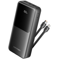 Батарея універсальна VENTION 20000mAh Power Bank (Micro-USB + USB-C + USB-A + USB-A) with Built-in USB-C and Lightning Cables (FHPB0)