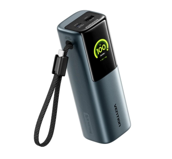 Vention Батарея універсальна VENTION 20000mAh Power Bank (USB-C + USB-C/USB-C/USB-A) 165W Gray TFT Display Type (FKFH0)