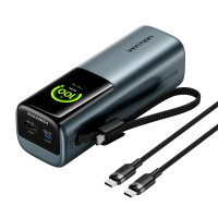 Батарея універсальна VENTION 27000mAh Power Bank (USB-C + USB-C/USB-C/USB-A) 200W Gray TFT Display Type (FKGH0)