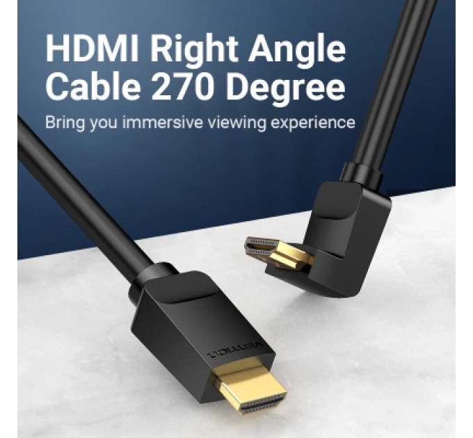 Vention Кабель мультимедійний HDMI Right Angle Cable 270 Degree 1M Black VENTION (AAQBF)