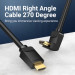 Vention Кабель мультимедійний HDMI Right Angle Cable 270 Degree 1M Black VENTION (AAQBF)