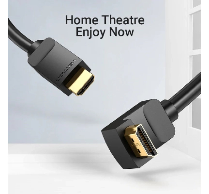Vention Кабель мультимедійний HDMI Right Angle Cable 270 Degree 1M Black VENTION (AAQBF)