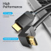 Vention Кабель мультимедійний HDMI Right Angle Cable 270 Degree 1M Black VENTION (AAQBF)