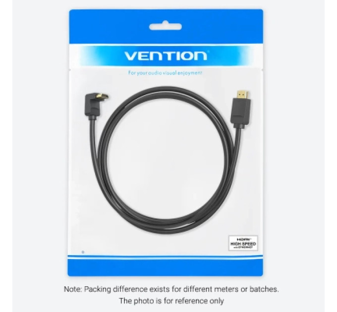 Vention Кабель мультимедійний HDMI Right Angle Cable 270 Degree 1M Black VENTION (AAQBF)