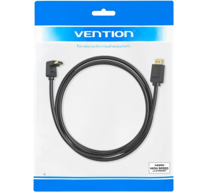 Vention Кабель мультимедійний HDMI Right Angle Cable 270 Degree 1.5M Black VENTION (AAQBG)