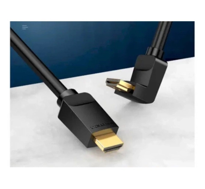 Vention Кабель мультимедійний HDMI Right Angle Cable 270 Degree 1.5M Black VENTION (AAQBG)