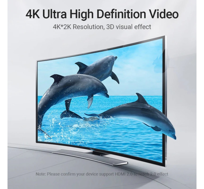 Vention Кабель мультимедійний HDMI Right Angle Cable 270 Degree 3M Black VENTION (AAQBI)