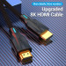 Vention Кабель мультимедійний Cotton Braided 8K HDMI Cable 2M Black VENTION (AAUBH)