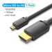 Vention Кабель мультимедійний HDMI-D Male to HDMI-A Male 4K HD Cable 1M Black VENTION (AGIBF)